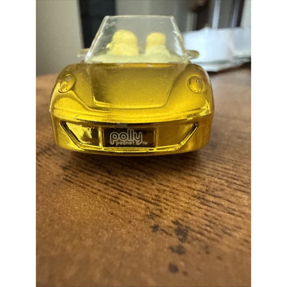 Polly Pocket Gold Convertible Car J1679 2007 Mattel Polly Wheels Diecast